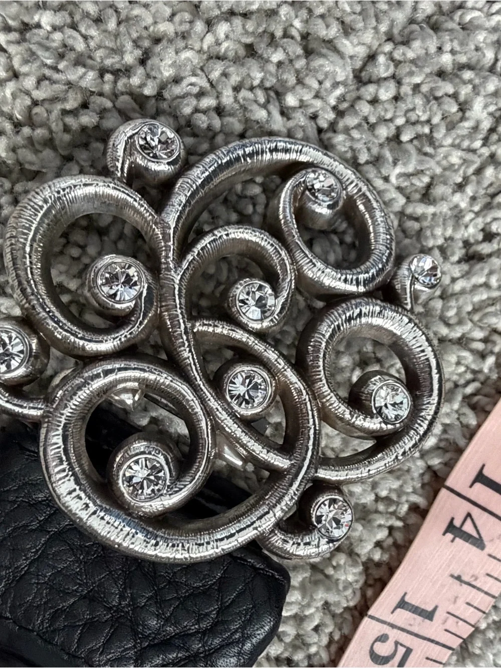 Brighton Leather Belt with Decorative Silver Buckle Sz 36